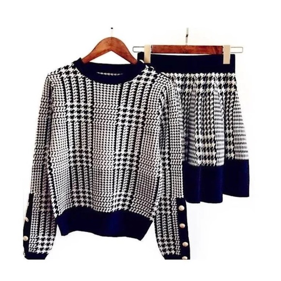 Houndstooth Skirt Set - Picture 1 of 2